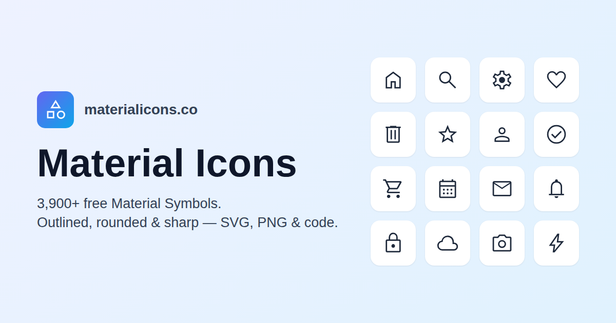 Angular Material icons: mat-icon with Material Symbols | Materialicons